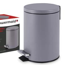 Lixeira em Inox 3 Litros Cinza Com Pedal e Tampa Matte Lixeira em Inox 3 Litros Cinza Com Pedal e Tampa Matte