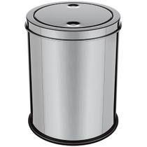 Lixeira em inox basculante 8 litros cesto de lixo tampa giratoria vai e vem luxo grande banheiro cozinha escritorio