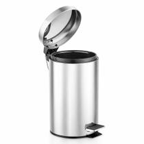 Lixeira Em Inox Com Pedal E Balde Interno 3 Litros