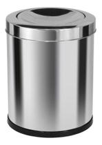 Lixeira Em Inox Com Tampa Meia Esfera Inox 13,5 Litros