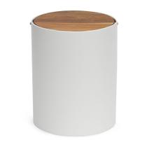 Lixeira em Metal e Madeira Branca 7 Litros 25cm 21291 Mart Lixeira em Metal e Madeira Branca 7 Litros 25cm 21291 Mart