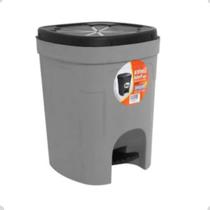 Lixeira em Plástico c/ Pedal Cinza 15litros Antares