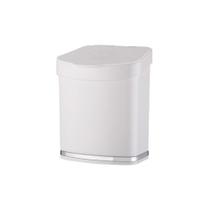 Lixeira Em Plástico Eleganza 2,5L Future Branco E Cromado Lixeira Em Plástico Eleganza 2,5L Future Branco E Cromado