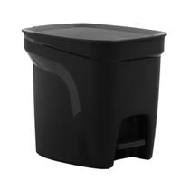 Lixeira em polipropileno compact preta 7l pedal tramontina
