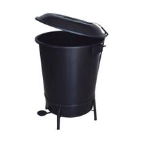 Lixeira em Suporte de Ferro com Pedal 100L Preta Santa Edwirges Lixeira em Suporte de Ferro com Pedal 100L Preta Santa Edwirges