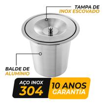 Lixeira Embutir Granito em inox 5 Litros Não enferruja