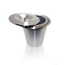 Lixeira Embutir Pia 8 Litros - Aço Inox