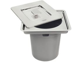 Lixeira embutir tramontina 5l quadrada inox clean square 94518205