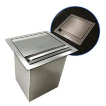 Lixeira Escovada Para Embutir Em Aço Inox De 5 Litros Com Tampa Tamanho M Lixeira Escovada Para Embutir Em Aço Inox De 5 Litros Com Tampa Tamanho M
