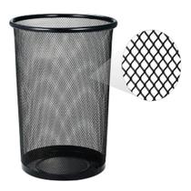 Lixeira Escritorio Cesto Metal Aramado Grande 12 Litros Telado Casa Quarto Multiuso preto