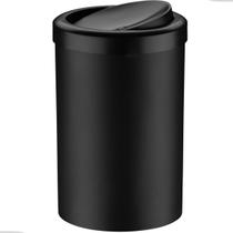 Lixeira Escritório Cozinha Banheiro Lavabo Pia 8 Litros Com Tampa Basculante Preto Future