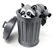 Lixeira Fidget Toy MunnyGrubbers Racoon Articulating 3D Lixeira Fidget Toy MunnyGrubbers Racoon Articulating 3D