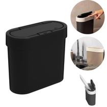 Lixeira Flat Preta Para Pia e Bancada de Cozinha Slim 2,8 Litros Coza Brinox Lixeira Flat Preta Para Pia e Bancada de Cozinha Slim 2,8 Litros Coza Brinox