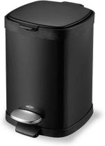 Lixeira Frame C/ Pedal 6l Em Aço Carbono Preto Brinox