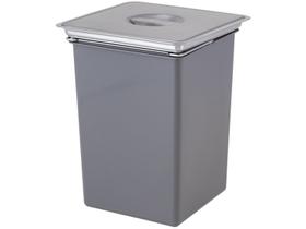 Lixeira franke de sobrepor quadrada em aço inox escovado 10l 13546