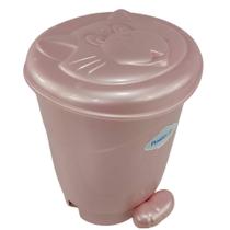 Lixeira gatinho infantil para bebê com pedal plastibrasil 8l