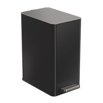 Lixeira GhelPlus Retangular com Pedal em Metal Preta 10L