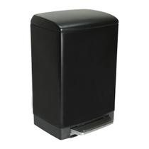 Lixeira GhelPlus Slim Retangular com Pedal Preta 12L