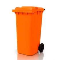 Lixeira Grande Coleta Seletiva Container Carro Coletor Lixo 120l C/ Rodas Tampa Contentor Lata Lixão