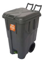 Lixeira Grande Coletora com Rodas e Alça 90 Litros Antares