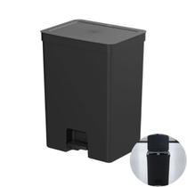 Lixeira Grande com Pedal 50 Litros Cesto de Lixo Cozinha Preto - Trium LX4400PTF Ou