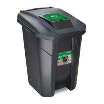 Lixeira Grande Contêiner Cesto Lixo 120lts Tampa Click Preta - Arqplast