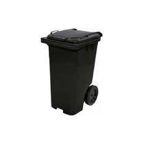 Lixeira Grande Contentor De Lixo Com Rodas 240 Litros Preto