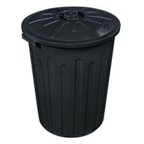 Lixeira Grande Multiuso Redonda Com Tampa Preta 65 Litros CF65PTPM Arqplast
