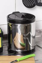 Lixeira Ideal Para Pia Cozinha 2,5L Inox Com Recipiente Interno Plástico