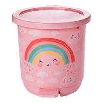 Lixeira Infantil Arco-Íris Rosa 6,5 Litros Cesto Com Pedal E Balde Removível Lixeira Infantil Arco-Íris Rosa 6,5 Litros Cesto Com Pedal E Balde Removível