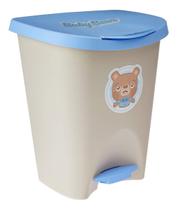 Lixeira Infantil Bear Com Pedal Azul Usual Utilidades Lixeira Infantil Bear Com Pedal Azul Usual Utilidades