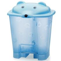 Lixeira Infantil Com Pedal Urso Azul / Rosa Translúcida 12 L Cajovil Adoleta