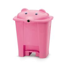 Lixeira Infantil Com Pedal Urso Pink / Rosa 12 L - Cajovil Adoleta
