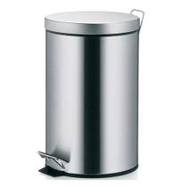 Lixeira Inox 12 Litros Redonda com Pedal e Cesto Removível - Aço Inox