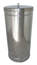 Lixeira Inox 12 Litros Tampa Sobreposta - Ati Glass