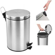 Lixeira Inox 12L com Pedal Tampa Soft Close Cozinha Banheiro BronlineMagazine