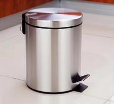 Lixeira Inox 3 Litros Cesto Removível e Pedal Banheiro Cozinha Escritório