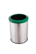 Lixeira Inox 30 Litros Aro Esmaltado Cesto de Lixo Reciclável
