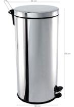 Lixeira Inox 30l Lixeira Com Pedal E Cesto Removível De Pis