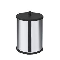 Lixeira Inox 3,2 Litros Tampa e Fundo Preto Linha Home Martinazzo Lixeira Inox 3,2 Litros Tampa e Fundo Preto Linha Home Martinazzo
