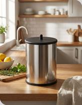 Lixeira Inox 3,2L Pequena Pia Cozinha Martinazzo Cesto de Lixo Compacto Tampa Basculante Resistente Antiferrugem