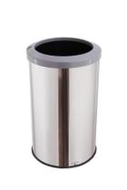 Lixeira Inox 35 Litros Aro Esmaltado Cesto De Lixo Cozinha