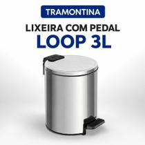 Lixeira Inox 3L Com Pedal Loop Tramontina Acabamento Polido