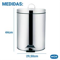 Lixeira Inox 5 Litros Pedal Cesto Balde Interno Removível Aço Inox