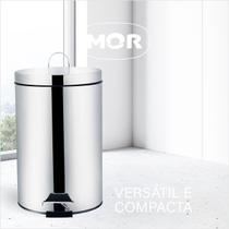Lixeira Inox 5 Litros Pedal Cesto Balde Interno Removível Aço Inox