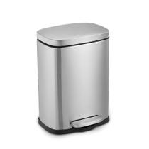 Lixeira Inox 5L com Pedal Balde Removível Compacta Banheiro Lavabo Cozinha Pequena Antivazamento