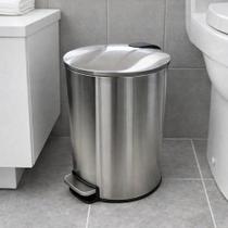 Lixeira Inox 5L com Pedal Redonda Slim Moderna Resistente Anti odor para Banheiro Lavabo Cozinha Escritório Lixeira Inox 5L com Pedal Redonda Slim Moderna Resistente Anti odor para Banheiro Lavabo Cozinha Escritório