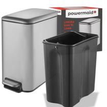 Lixeira Inox 5L com Pedal, Tampa Basculante e Balde Removível Praticidade e Elegância