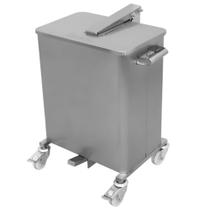 Lixeira Inox 75L Cantos Redondos Rodizios Com Travas Imeca