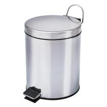 Lixeira Inox Aço 5 litros C/ Pedal Cesto Interno Removivel Banheiro Cozinha